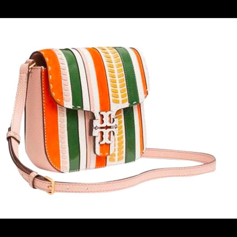 Tory Burch McGraw Pieced-Stripe Crossbody Bag *NWT